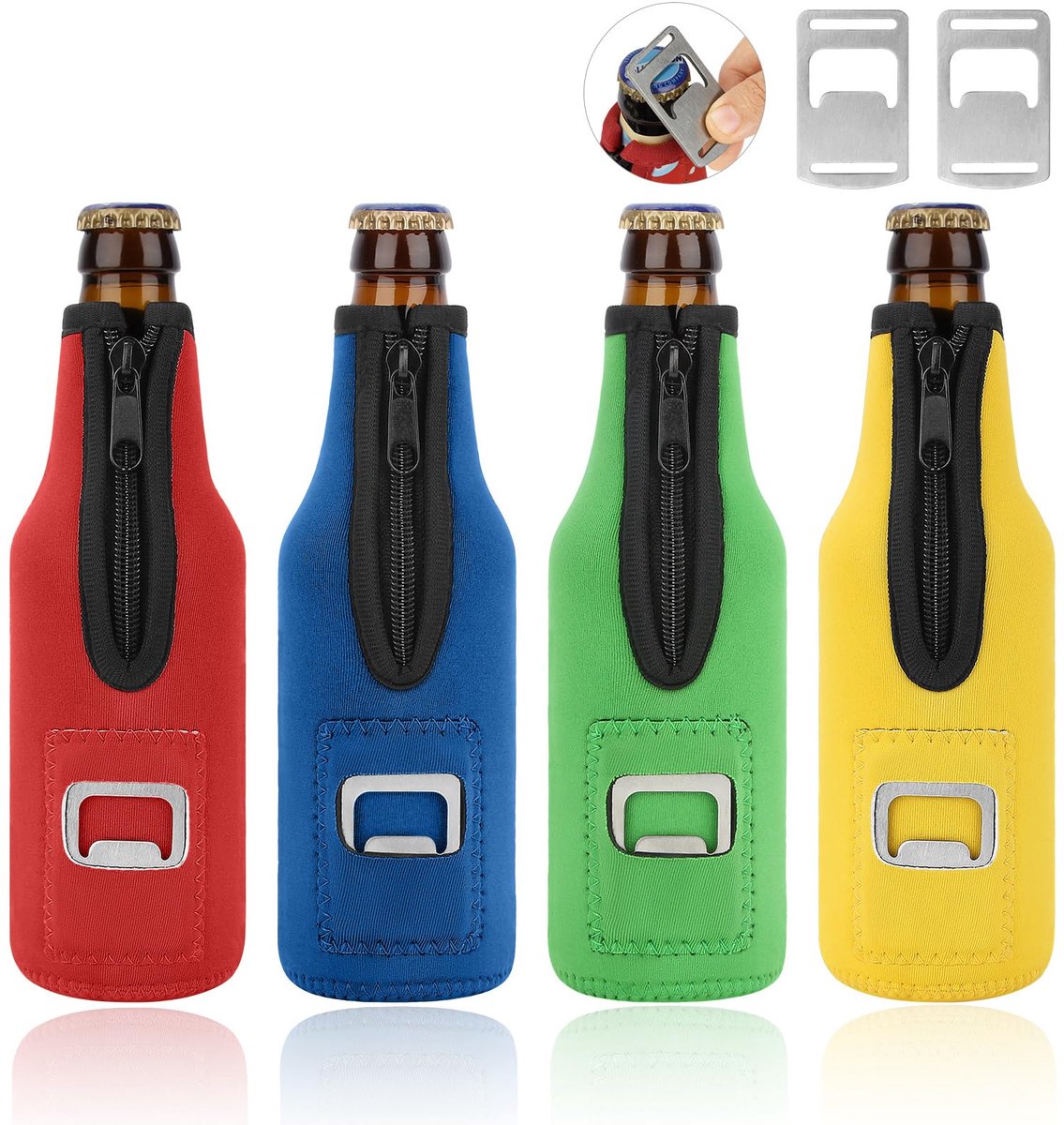 Dailygoods- Bierfleskoeler 330 ml - Neopreen Isolatie - Flessenkoeler - Koelmanchet - Ideaal voor Buiten - Slanke Flessen - Drankenkoeler