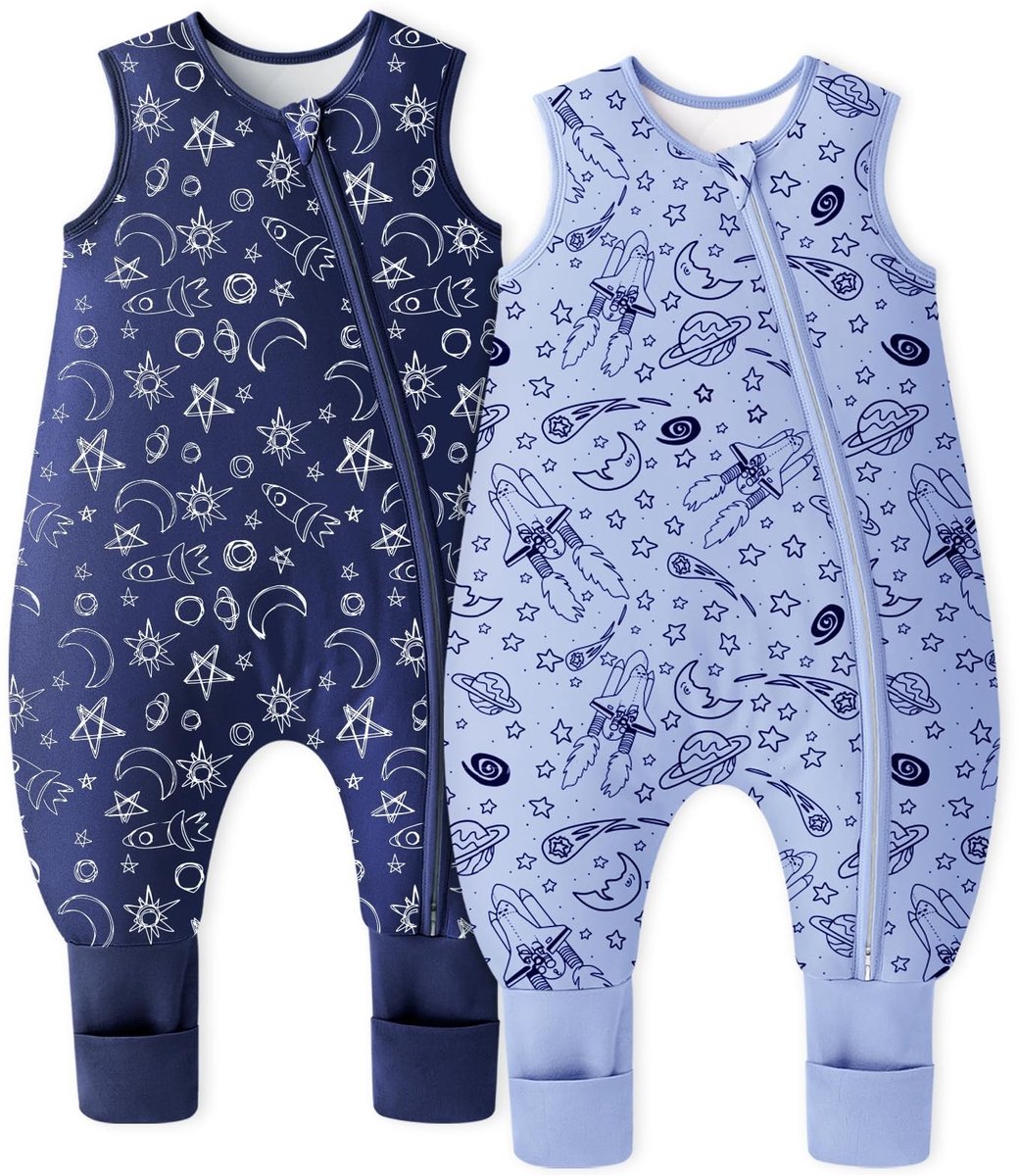 Dailygoods - Baby Slaapzak met Voetjes - 1.5 Set van 2, Katoenen Slaapzak voor Peuters