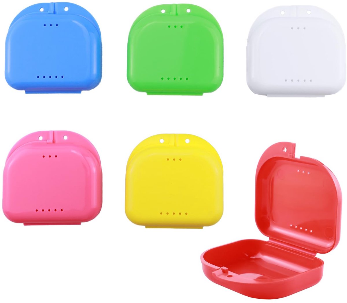 Dailygoods - 6 Stuks Tanddispensers met Ventilatiegaten - Tandprothesenhouder