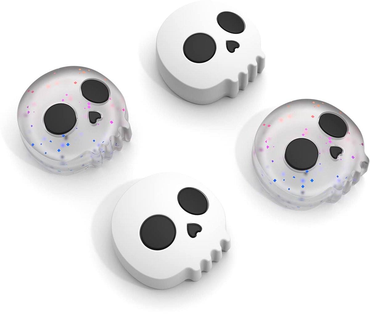 Dailygoods - 4 Stuks Analog Caps voor Nintendo Switch - Joystick Rubber Covers (Skull Head)