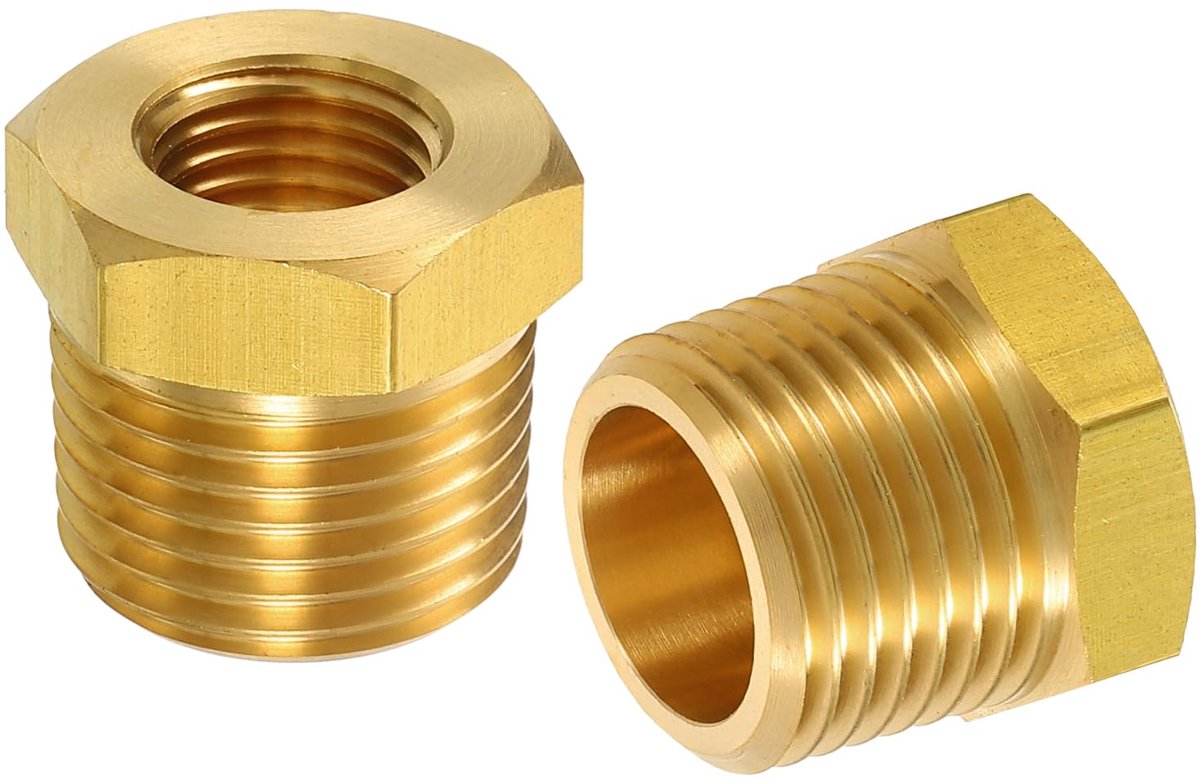 Dailygoods - 2pcs Messing Reducer Hexagon Draadadapter voor Water, Gas en Olie
