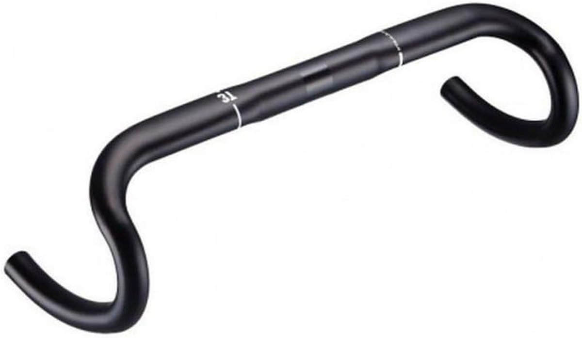 Racestuur Aluminium - Racefiets Stuur - Fietsen Verbeteren - Ergonomisch Onderstuur - 42 cm - Zwart