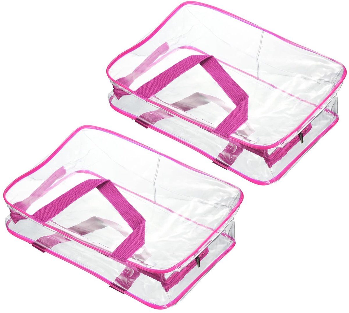 Dailygoods - Transparante Toilettas - Set van 2 - Roze