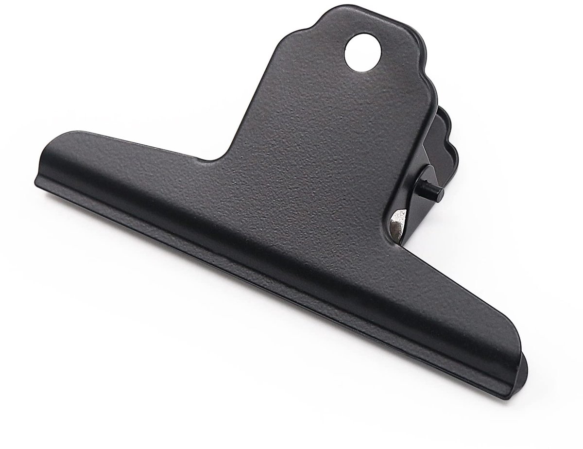 Dailygoods - Grote Bullenpapierclips Zwart - 10 Stuks voor Kantoor en School
