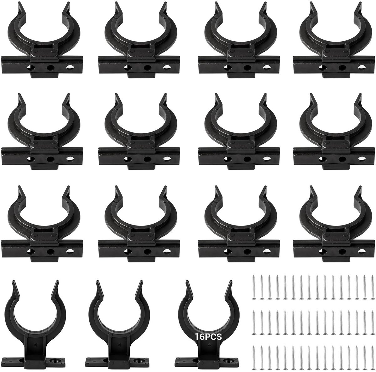 Dailygoods- Sokkelklemmen 16 Stuks - Keukensokkelbevestiging - Plintclippen - Bevestigingsclips - Zwart - Duurzaam Kunststof - Plintclips