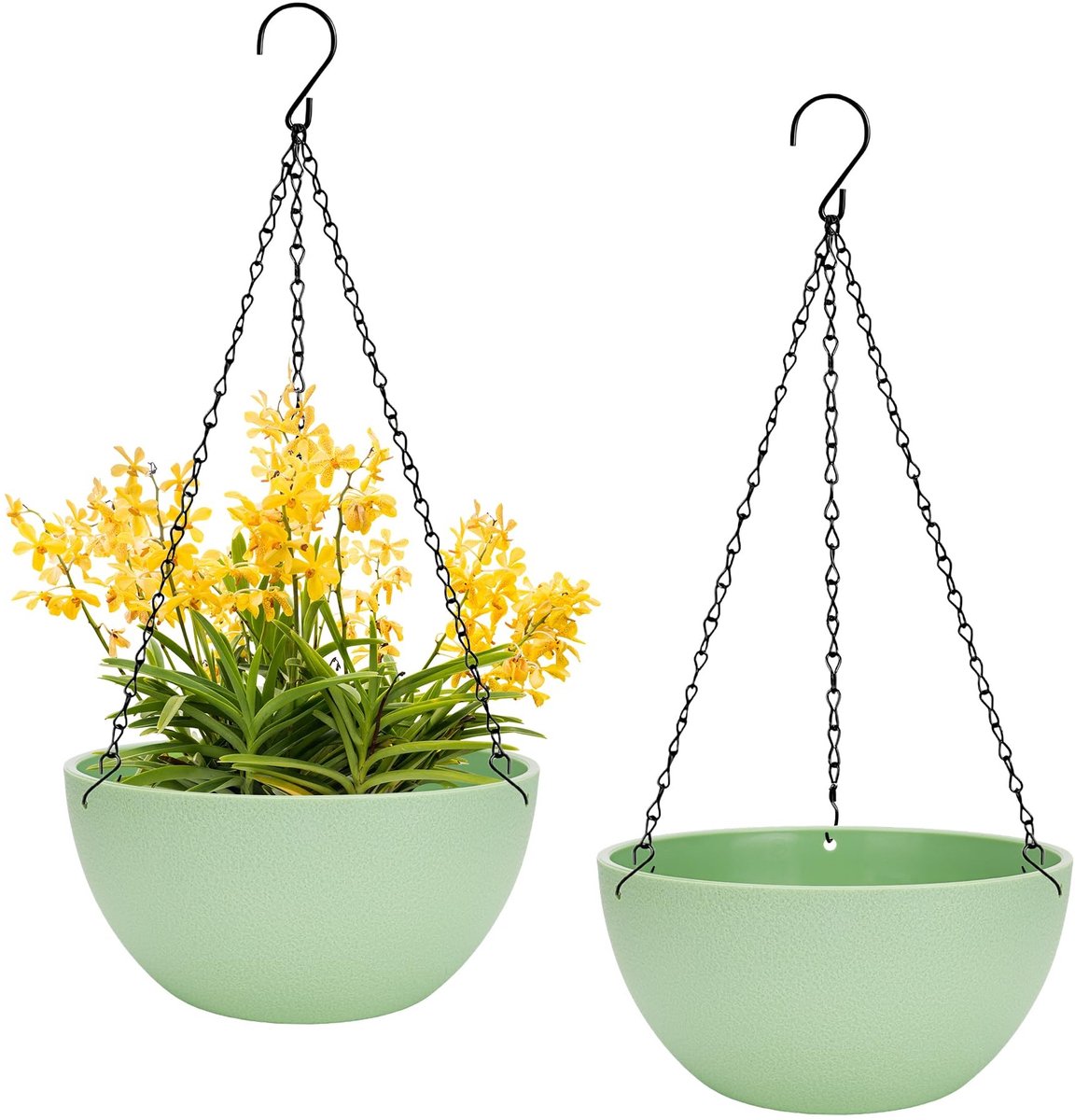 Dailygoods - Zelfwaterende Plant Pot - 10 Inch Groene Plastic Pot met Afvoergaten