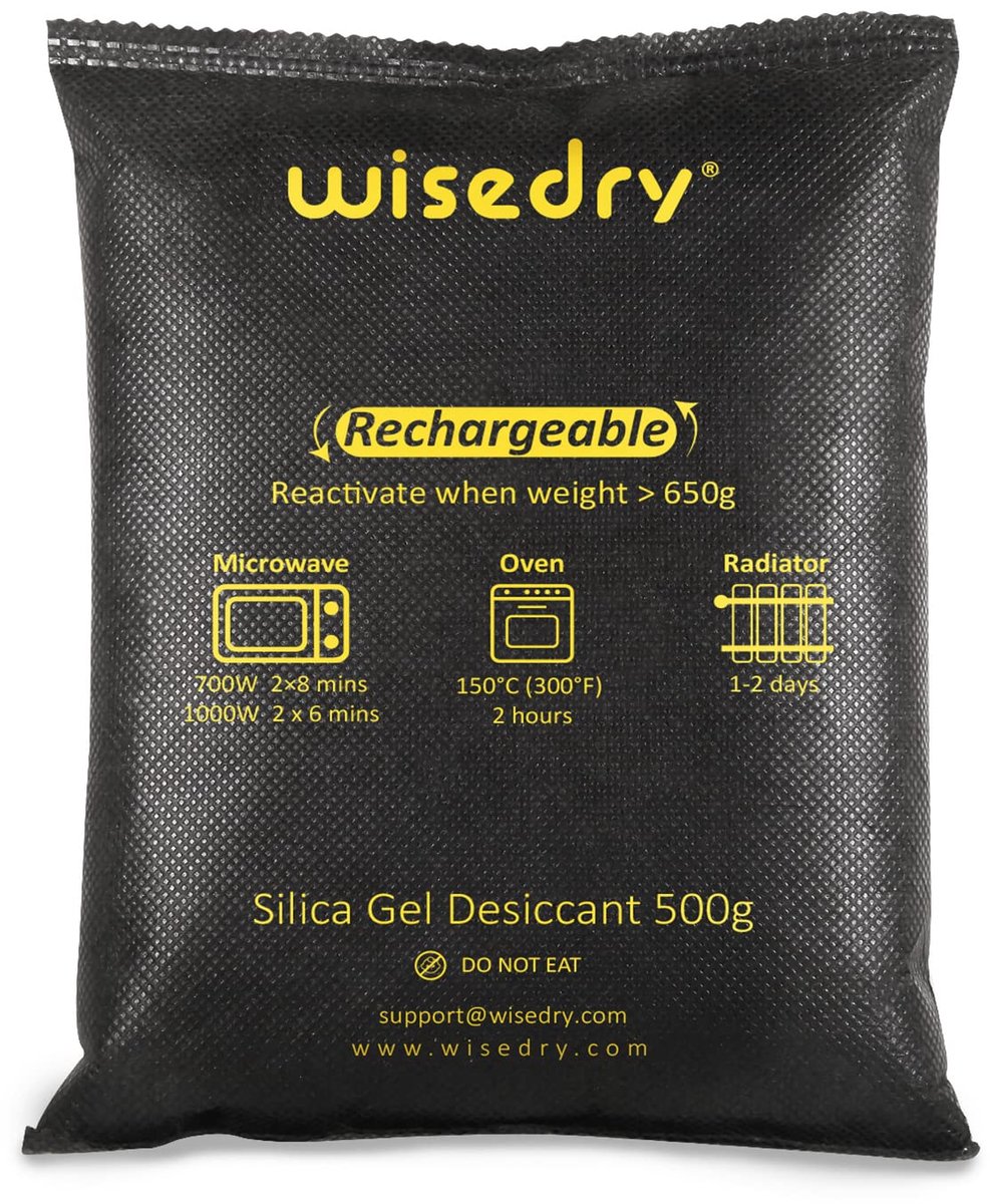 SnelShoppen - Wisedry Silicagel Auto Ontvochtiger 1 kg [2 x 500g] Herbruikbare Vochtvanger
