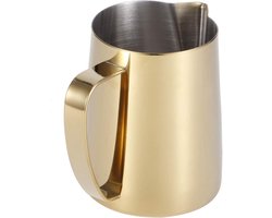 Koffiekan Roestvrij Staal - Schuimkan Melkopschuimer - Latte Art Creëren - Eendelige Vorm - 1400 ml - Goud