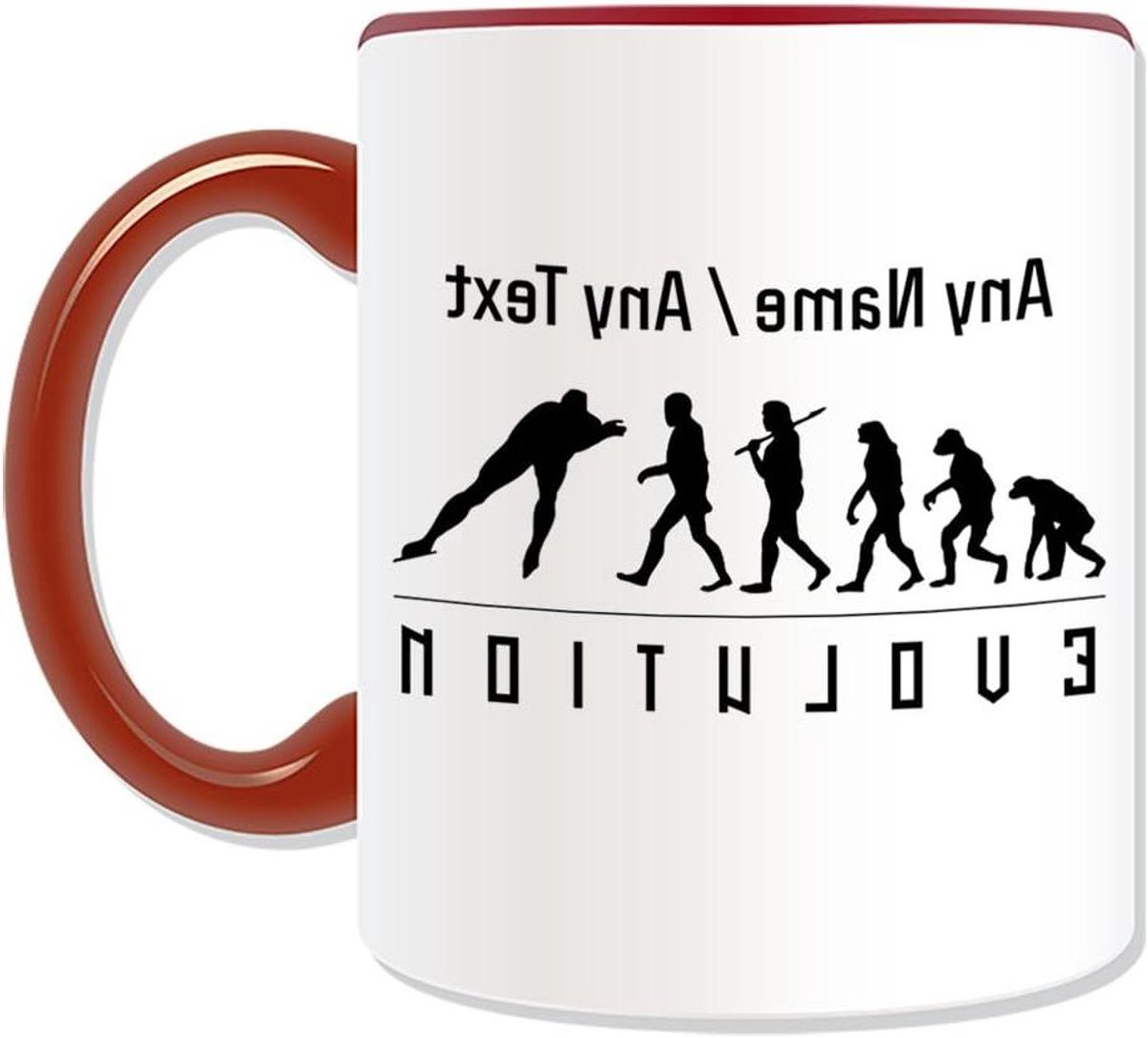 Schaatsen Mok - Gepersonaliseerd Geschenk - Koffie Drinken - Volutie Ontwerp - 11 Ounces - Rood