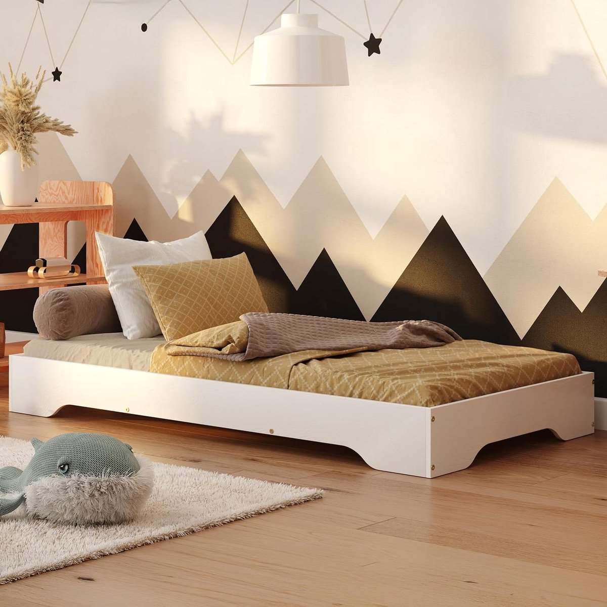 Kinderbed Vloerbed - Montessori Bed - Veilig Slapen - FSC Gecertificeerd Hout - 90x200 cm - Wit