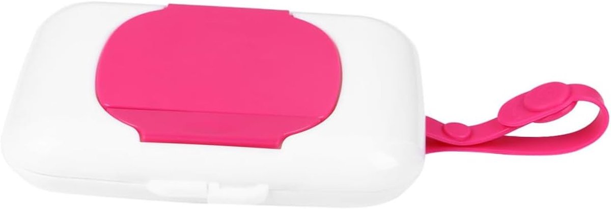 Babydoekjeshouder - Reisetui Doekjes - Onderweg Hygiëne - Milieuvriendelijk Plastic - 16 x 11 x 3 cm - Roze