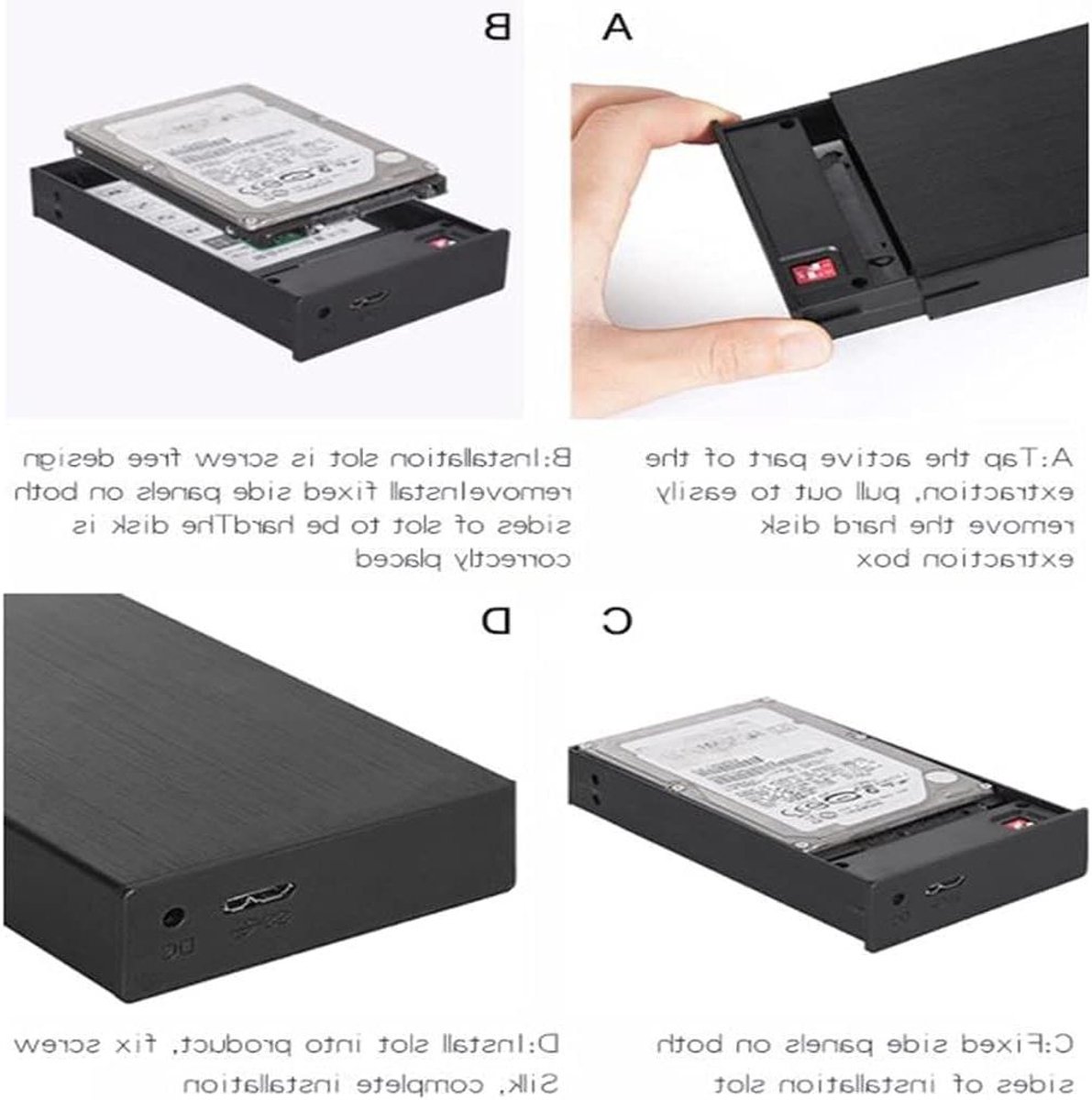 Externe Harde Schijf Behuizing - HDD Docking Station - Opslag Uitbreiden - Dubbele Schijf Ondersteuning - 2.5 inch - Niet gespecificeerd