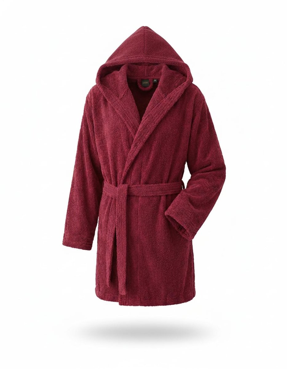 SnelShoppen - Elegante Badjas voor Dames en Heren, 100% Katoen, Zacht en Absorberend, Capu
