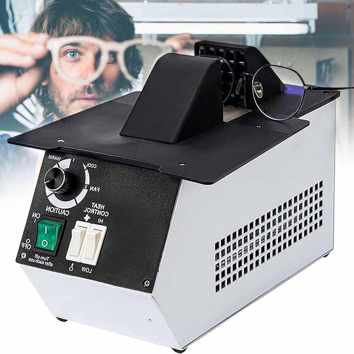 Brilmontuur Verwarmer - Lenzenvloeistof Verwarmer - Brillen Aanpassen - Instelbare Temperatuur - 1500W - Wit