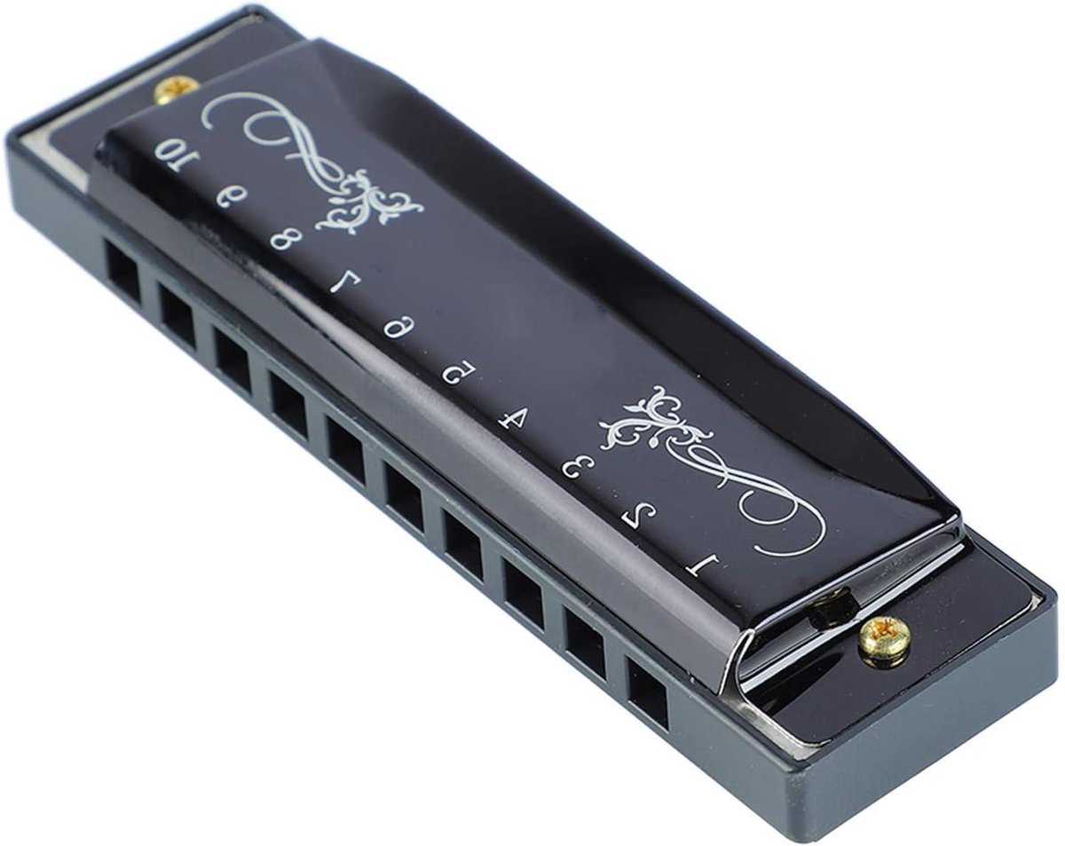 Mondharmonica - Diatonische mondharmonica - Muziek Leren - Glad Oppervlak - Compact Formaat - Zwart