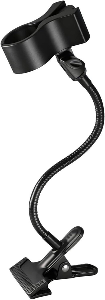 Zwanenhals Microfoonarm - Verstelbare Arm Flexibele Standaard - Podcast Opnemen - Heavy Duty Klem - 20 cm - Zwart