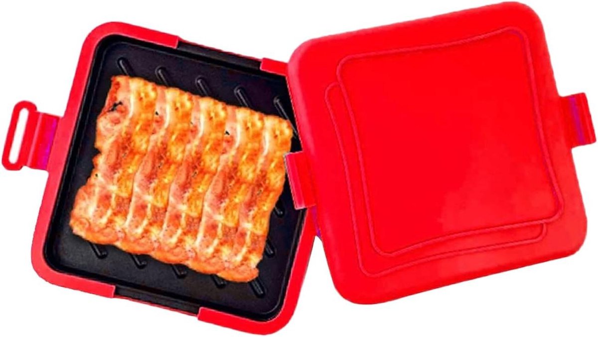 Magnetron Sandwich Maker - Tosti Apparaat - Snelle Maaltijden Maken - Vaatwasmachinebestendig - 16.9B x 4.3H cm - Rood