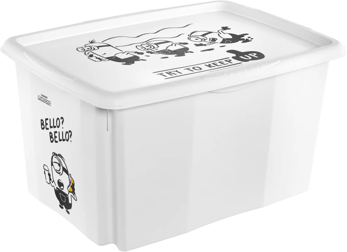 keeeper opbergbox Karolina Minions Bello, 45 liter, wit, 40x55,5x30 cm
