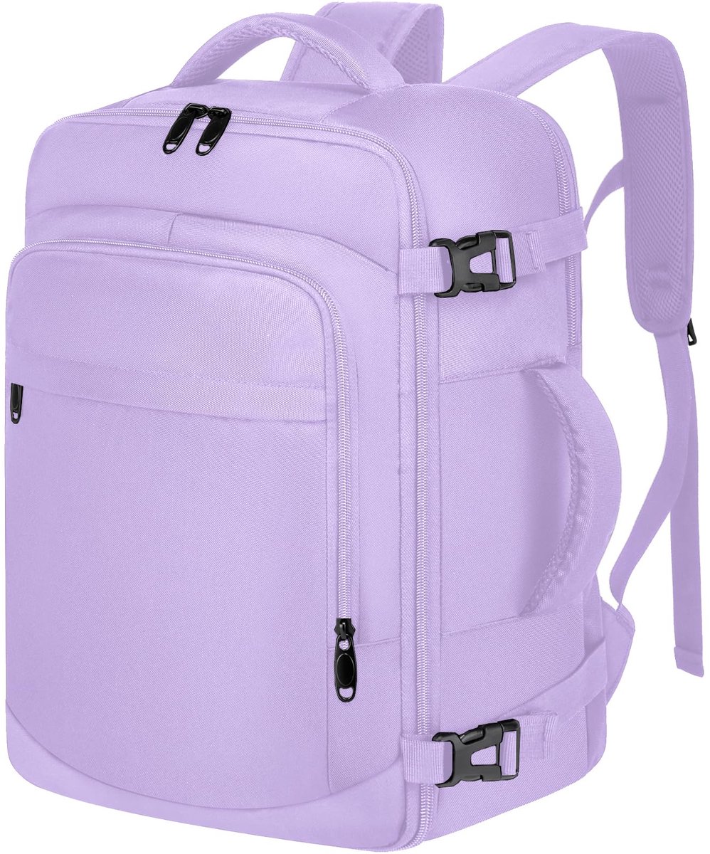 SnelShoppen - Ryanair Handbagage Rugzak 40x20x25 cm, Lichtpaars, Handbagageformaat, Vliegtuighandbagage, 14 Inch Laptop Geschikt, Reisrugzak voor Vlie