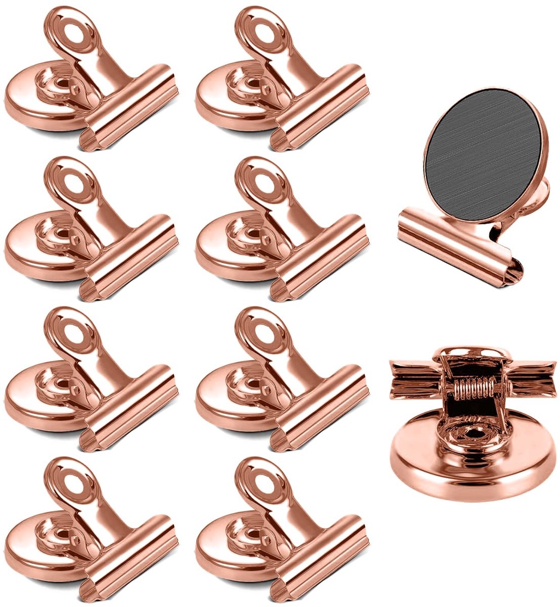 Dailygoods - 10 Stuks Magnetische Clips - Roségoud voor School en Kantoor