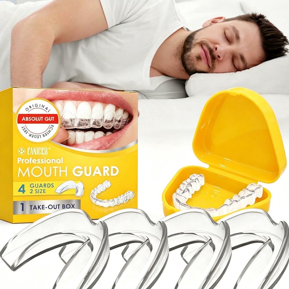 Dailygoods- Gebitsbescherming 4 Stuks - Tandbeschermer Bitje - Vermindert Slijtage - Slaaphulp - Herbruikbaar - Compact Formaat