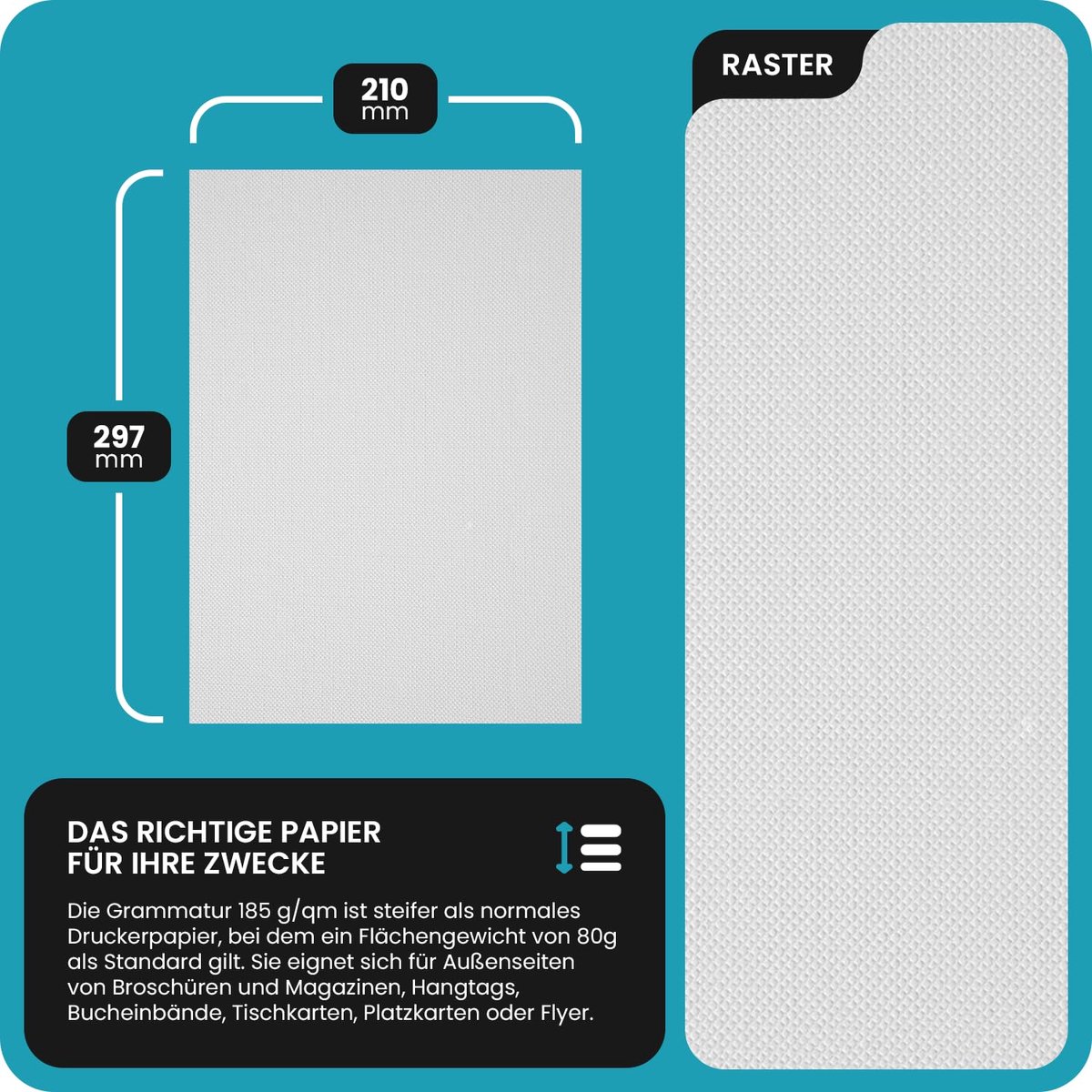 SnelShoppen - Netuno 100x Structuurpapier Wit Raster DIN A4 185g Elfenbens White Reliëfkarton Knutselpapier Textuur Printbaar Voor Uitnodigingen, Visi