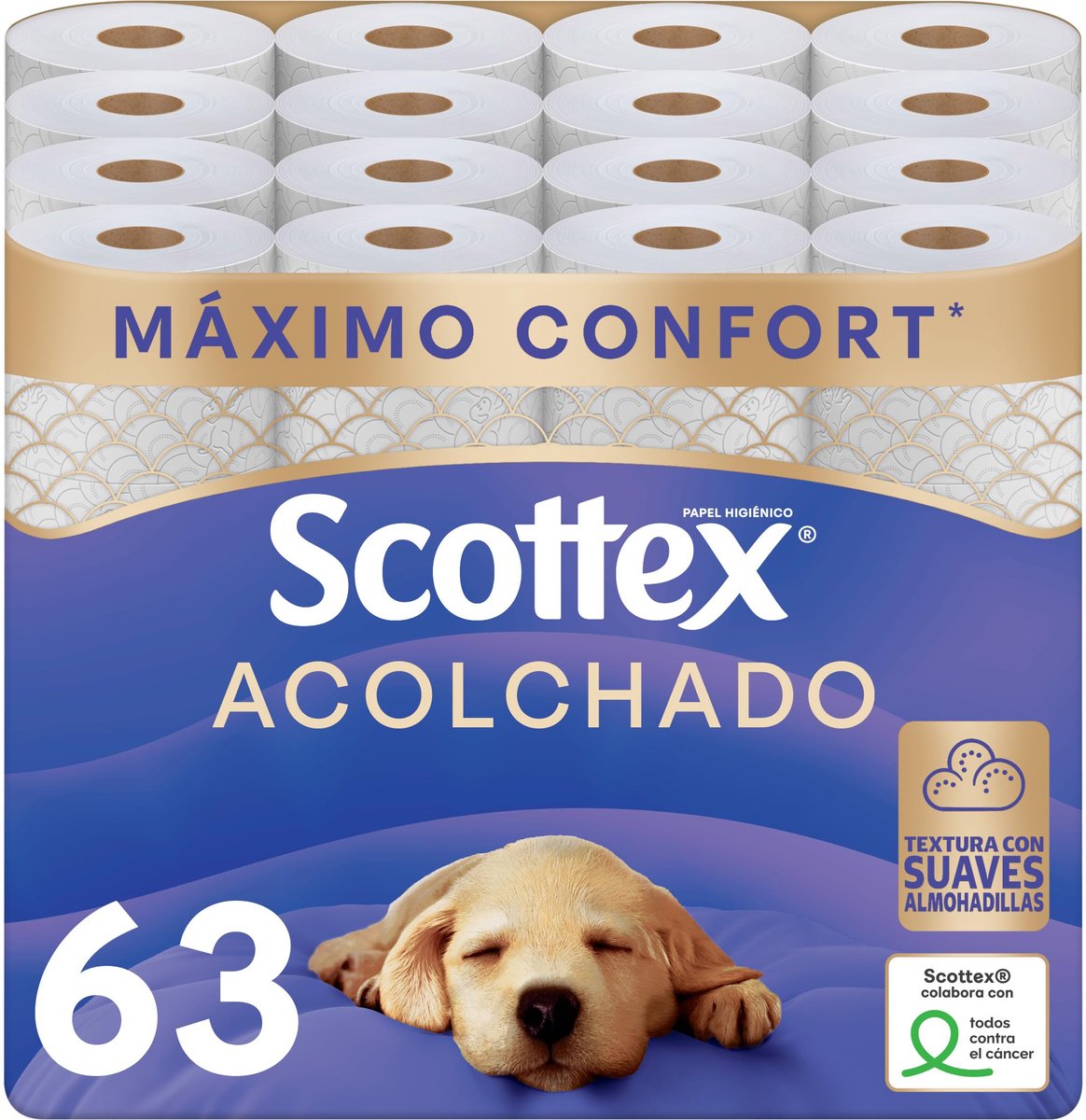 SnelShoppen - Gewatteerd Toiletpapier 63 Rollen - 3 Lagen Comfort en Zachtheid - Perfect voor Thuis, Camping en Festiviteiten