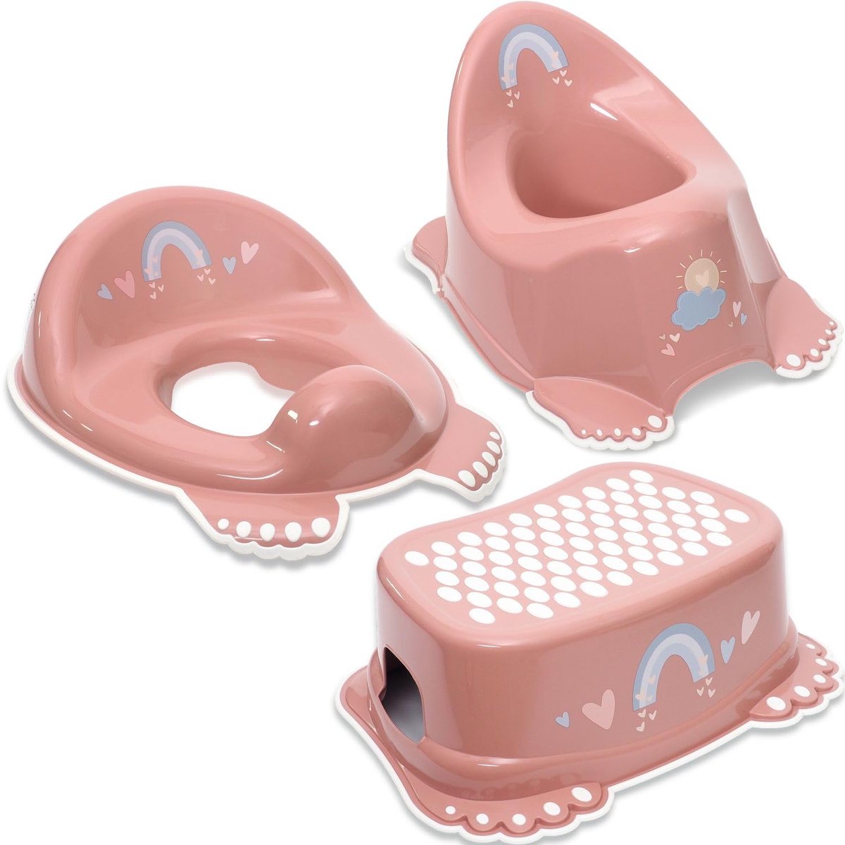 Dailygoods- Babypotjesset TÜV Rheinland getest - Kinderpotje - Toiletbril - Kinderopstapje - Antislipvoetjes - BPA-vrij plastic - Toiletset