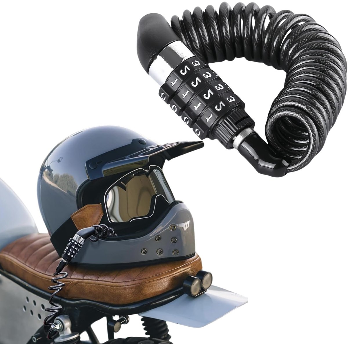 4 Digits Portable Anti-Theft Motorcycle Helmet Lock - Theft Protection - Padlock - Bicycle Chain - Scooter