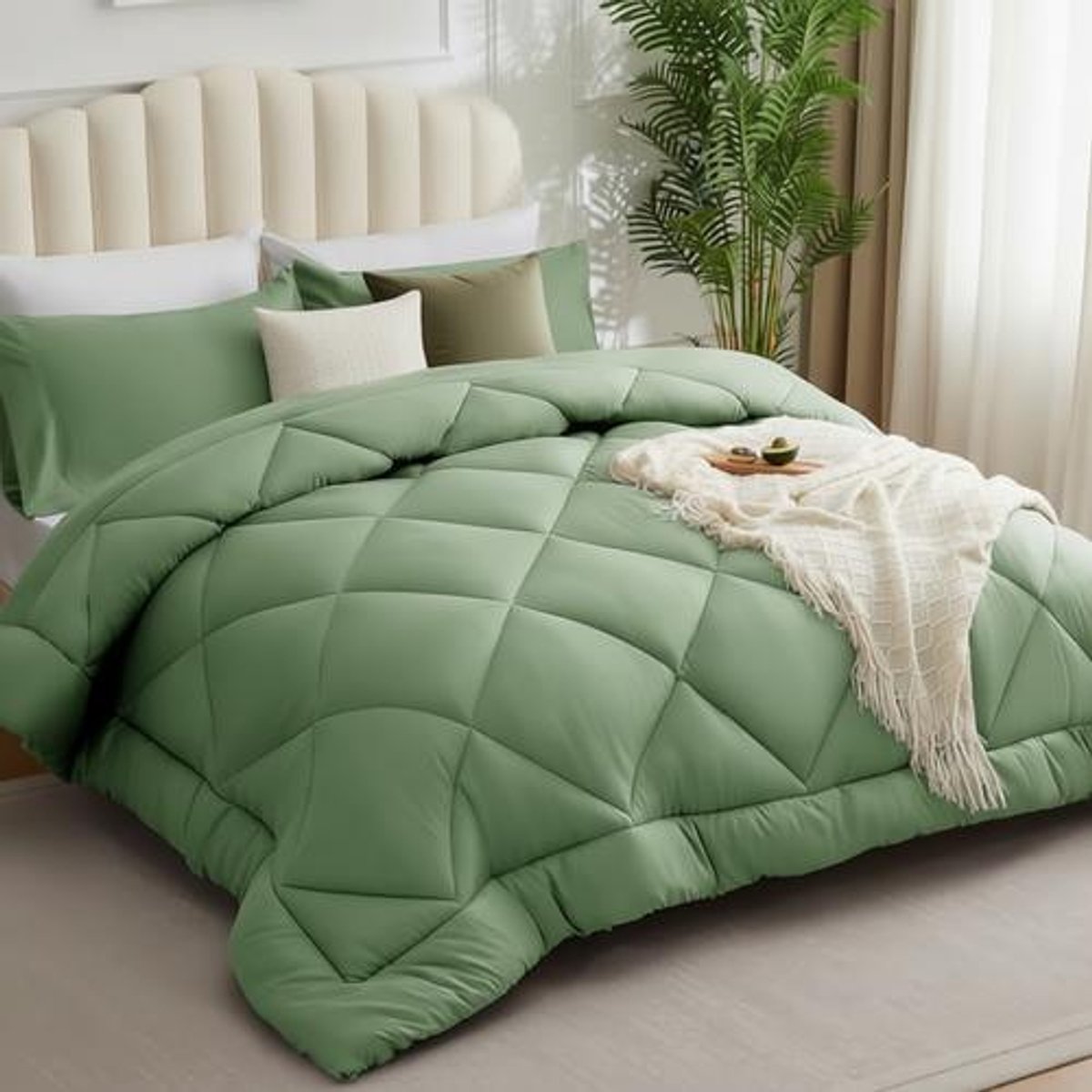 Arvion 4-Seizoenendekbed 260x240 cm - Microvezel - Groen - Tweepersoons