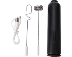 Elektrische Melkopschuimer - Drankmixer Garde - Koffie Maken - 3 Snelheden - Oplaadbaar USB-C - Zwart