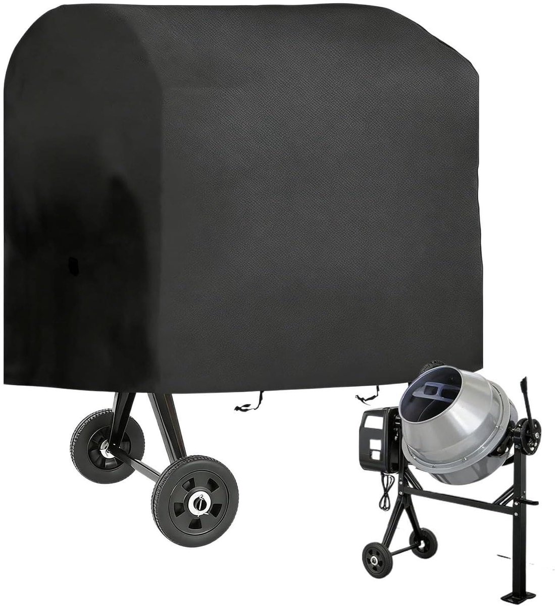 Betonmixer Afdekhoes - Mixer Beschermhoes - Apparatuur Beschermen - UV-bestendig Waterdicht - 130x80x110 cm - Zwart