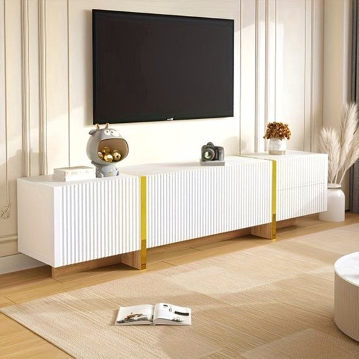 Tvmeubel – Televisiekast – Tv Kast – Tv Meubel – Tv Dressoir – 190 cm – Met 3 Deuren en 2 