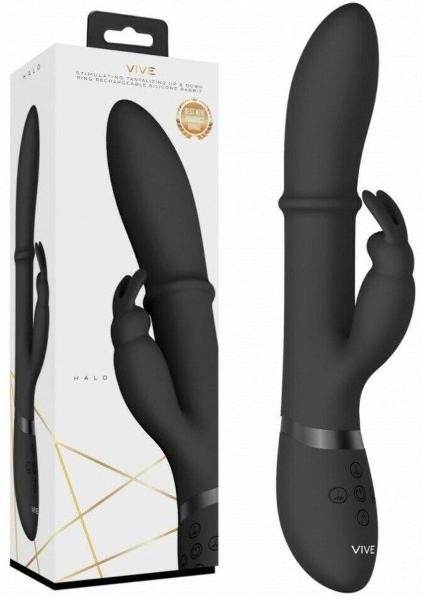 VIVE by Shots - Halo - Ring Rabbit Vibrator - Black