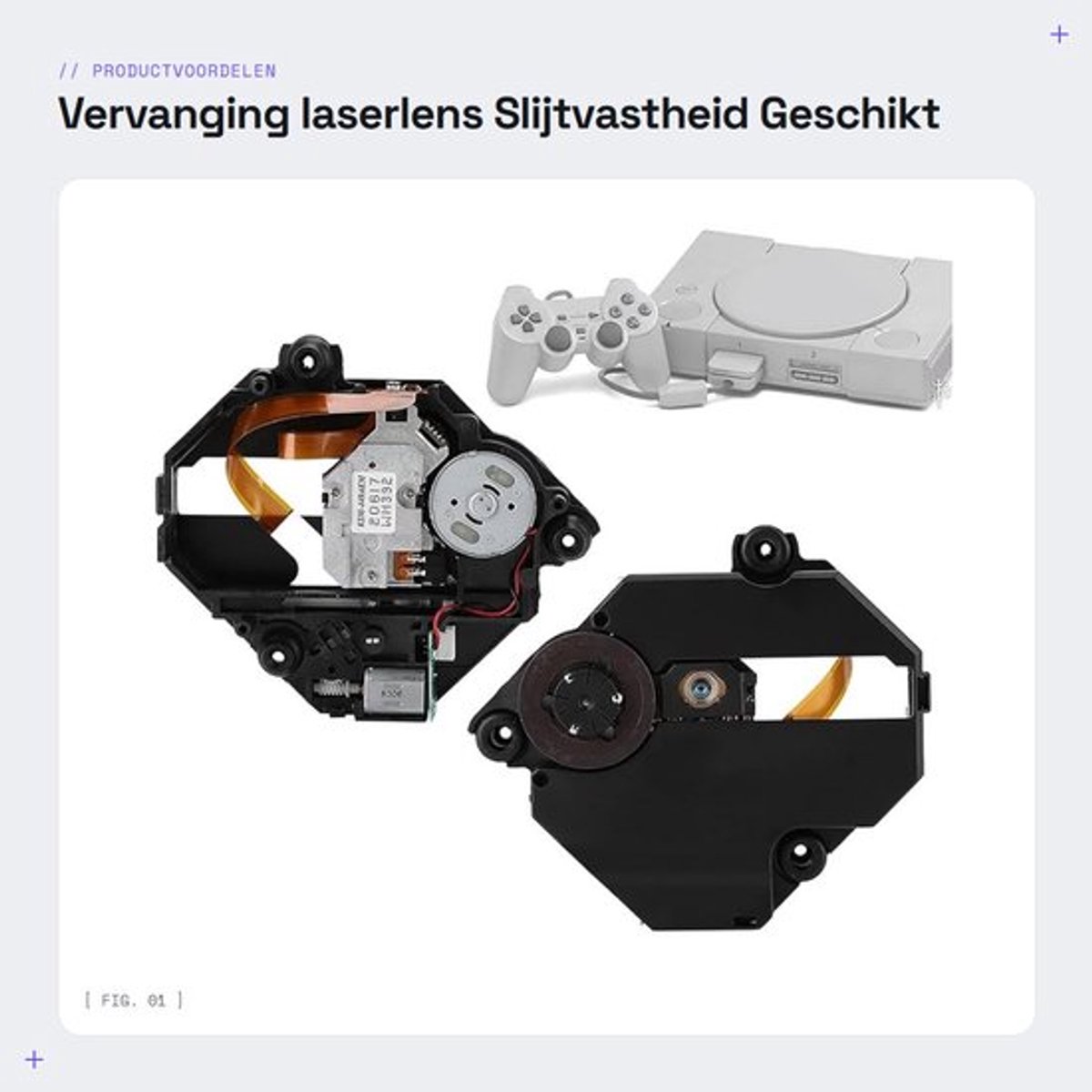 Vervanging laserlens - Slijtvastheid - Geschikt voor PS1 - Schijfstation - Laservervanging - Eenvoudige installatie - Betrouwbare prestaties