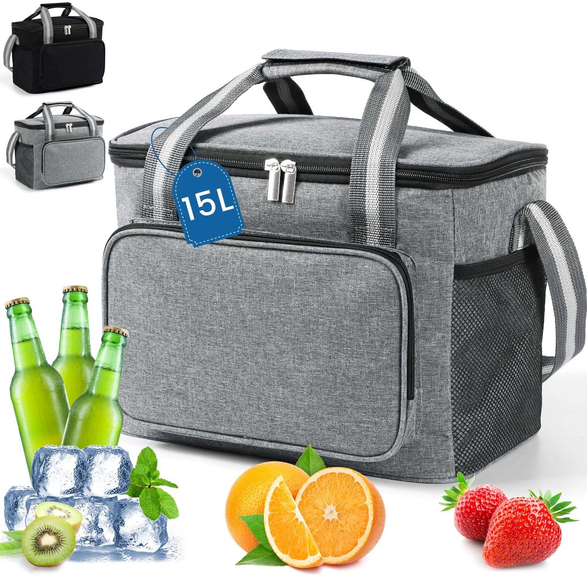 SnelShoppen - 15L Koeltas Picknicktas - Lunchtas voor Dames - Klein Koeltas voor Picknick, Outdoor, Barbecue, Camping, Reizen en Strand - Ideaal voor