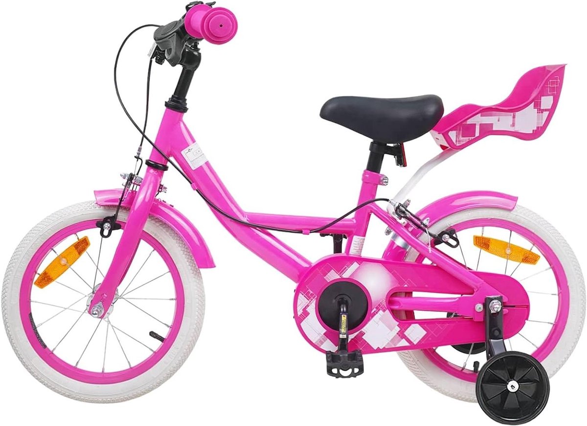 Kinderfiets 14 Inch Loopfiets Peuter Buiten Spelen Verstelbaar Stuur Zadel 14 inch Roze