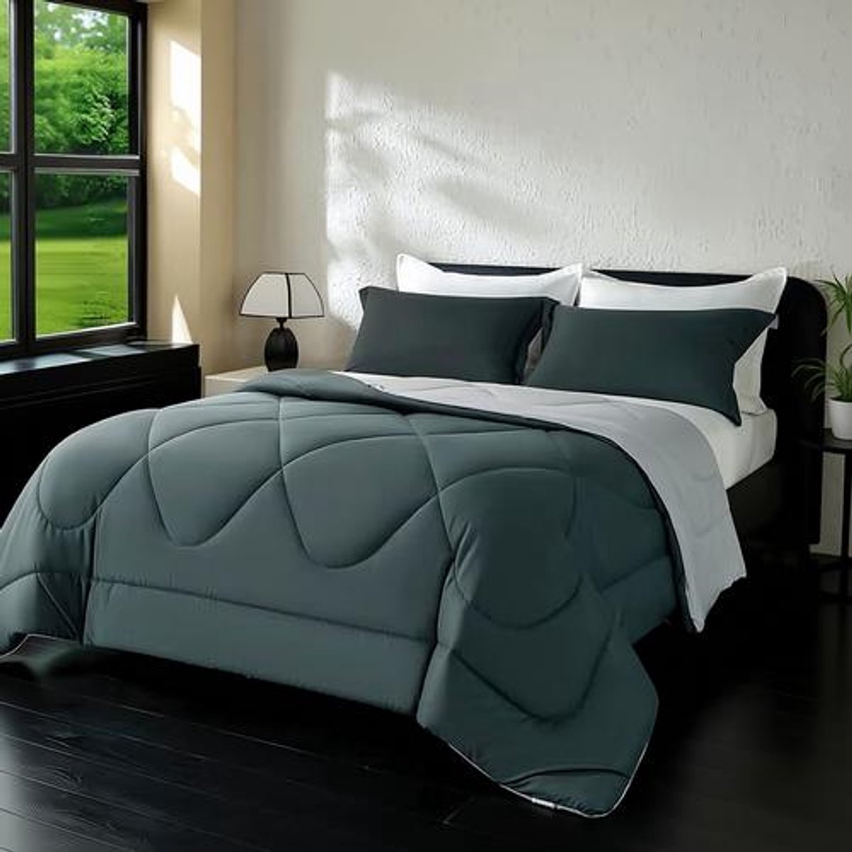 Arvion Dekbed 200x200 Omkeerbaar 4 Seizoenen Duvet Oeko-TEX Gecertificeerd 300GSM Microvezel met Kussenslopen