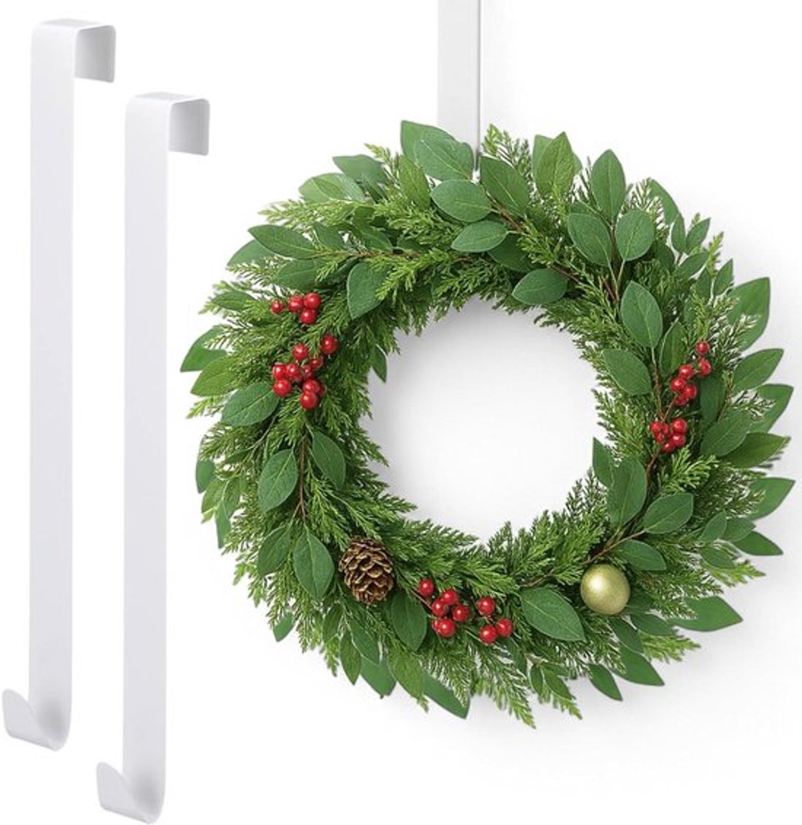 Raam- en deurhaken voor decoratie, wit, 30 cm, 2 stuks, zonder boren.