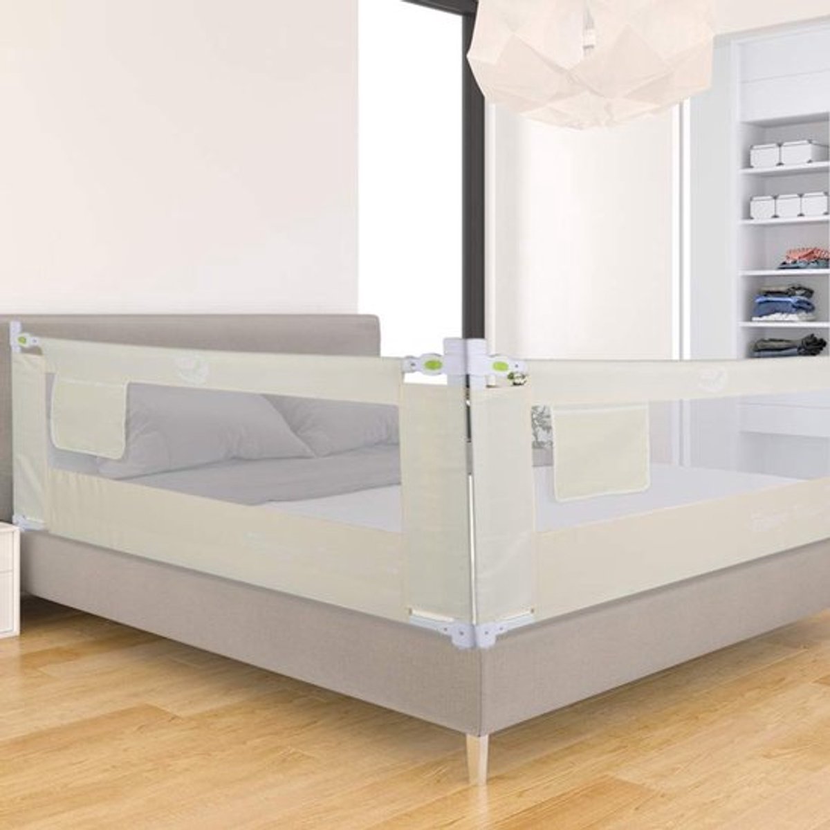 Inklapbaar Bedhekje - Verstelbaar Kinderbedhekje - Veiligheidsrail voor Bed - 1,8 m - Valbeveiliging voor Kinderen - Ideaal voor veilig s...