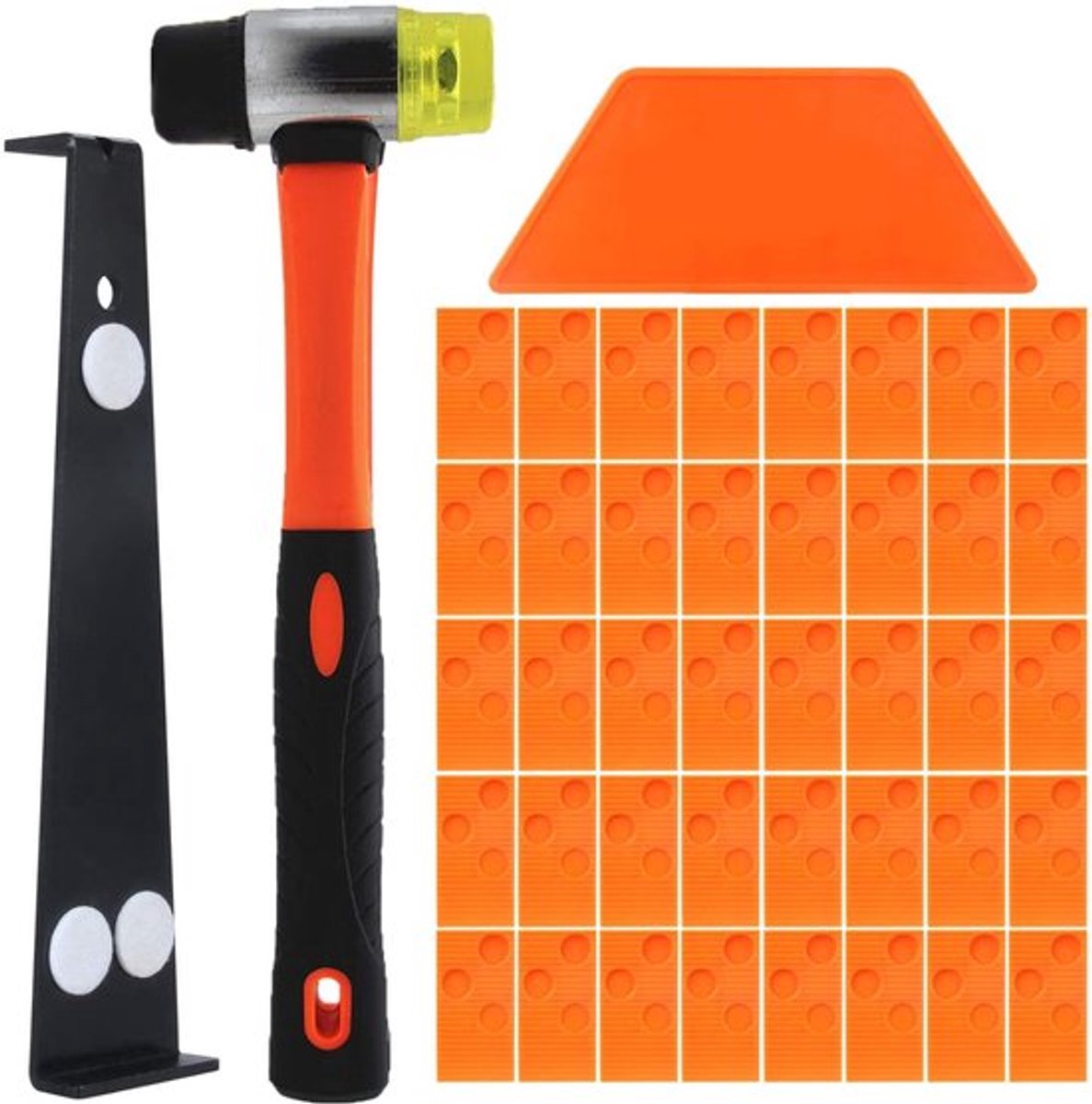 Laminaatvloer Reparatie Kit - 60 Spacers - Versterkte Hamer - Duurzaam Rubber - Vloergeree