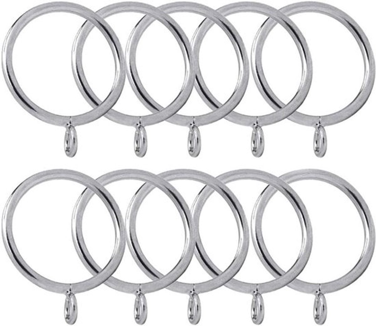 Gordijnringen met Oogje voor Gordijnroede, Drapery Rings - Met Oog Geschikt voor Gordijnstang - 40 Stuks Zilveren Kleur