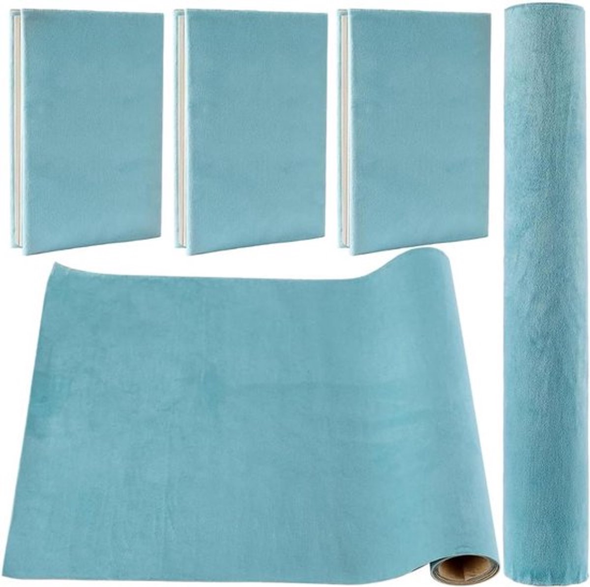- Boekdoek voor Boekbindwerk - Boekbindbenodigdheden - Fluwelen - Zelfklevende - Oppervlakte Op Papier - Boekdeksel - Blauwe Boeken - Album Scrapbooking DIY - Beschermhoes - Geschikt voor Boekbindwerk - Blauw 110x37cm