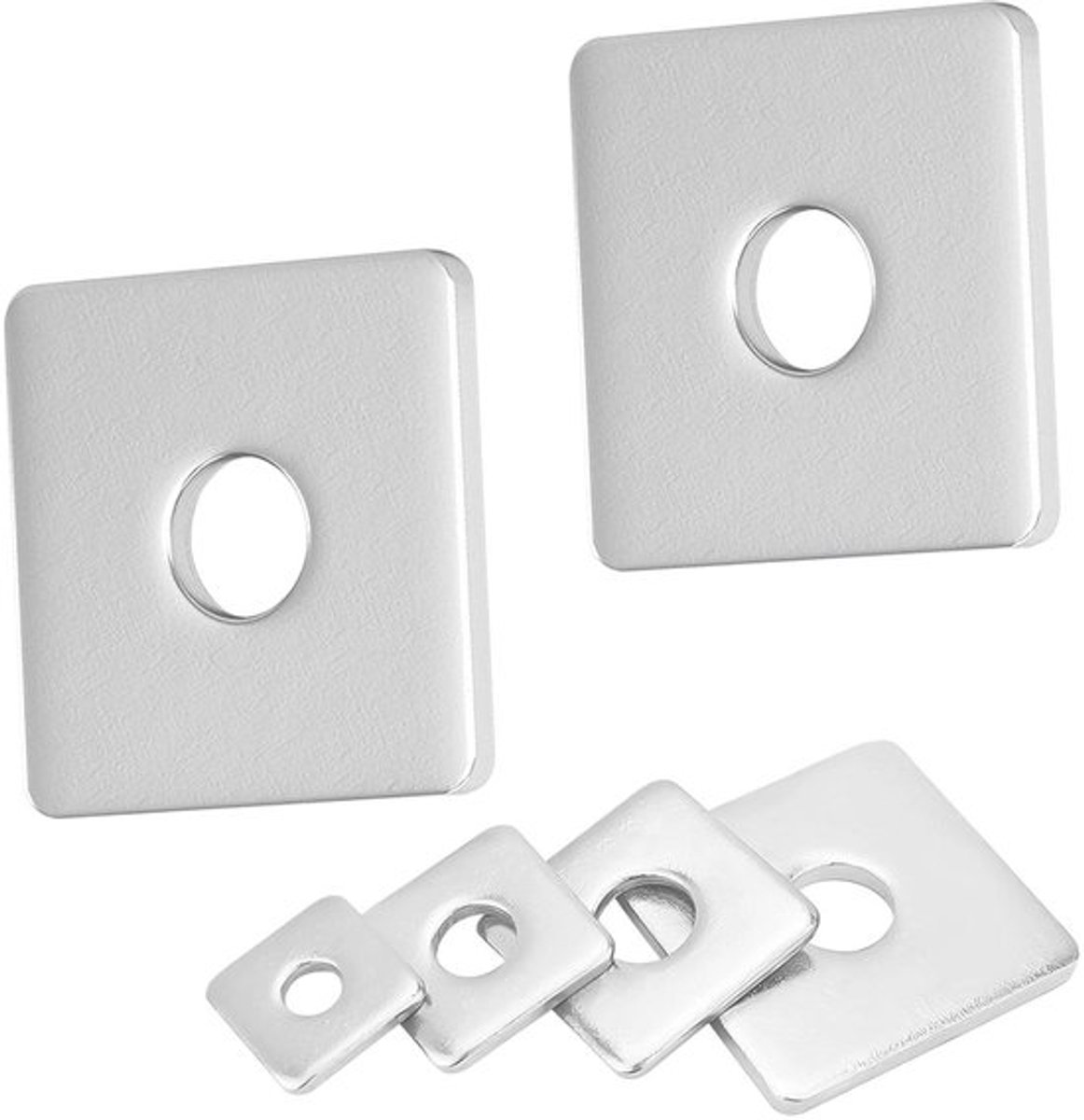 RVS Vierkante Sluitringen M4 Set 20 Stuks, 10 X 10 X 1 Mm, Voor Bevestiging