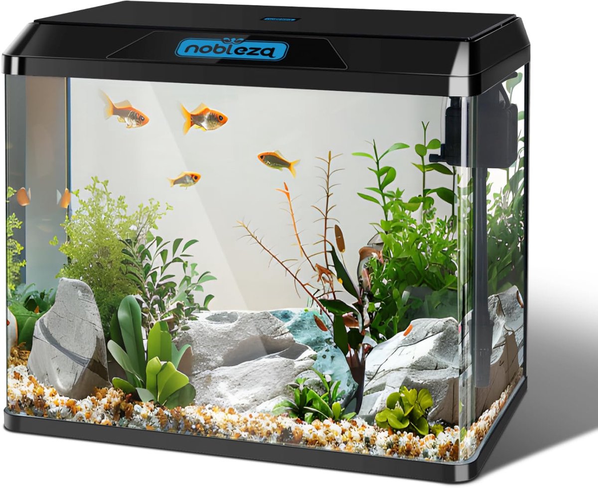 SnelShoppen - 54L Completo Aquarium Set - Glazen Viskom met Geïntegreerde Filtersysteem & Ledverlichting - Starterscircuit Aquarium voor Beginners - Z