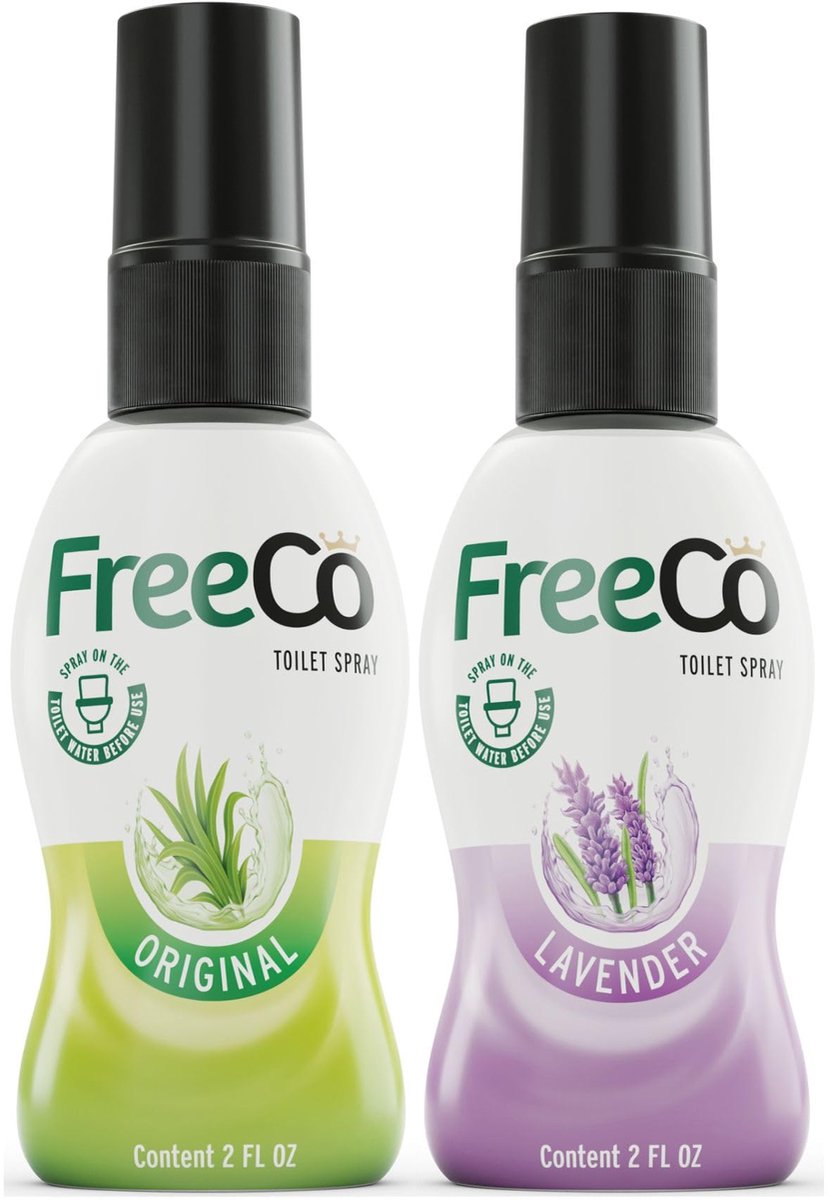 SnelShoppen - Freeco Anti-Geur WC Spray set van 2x60ml | Natuurlijke Essentiële Oliën | Citrus en Lavendel geur voor Thuis, Kantoor, Restaurant & Reiz