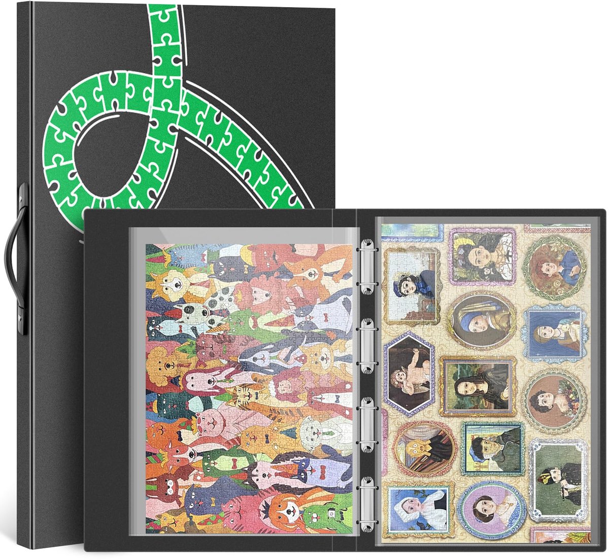 Opbergmap voor 1000 stukjes puzzels met 15 HD-hoesjes en ruimte voor 30 puzzels