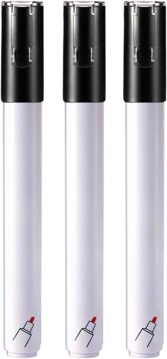 Restauratie Verf Pen - Steen Marker - Belettering Herstellen - Sneldrogend Waterdicht - 3 Stuks - Zwart