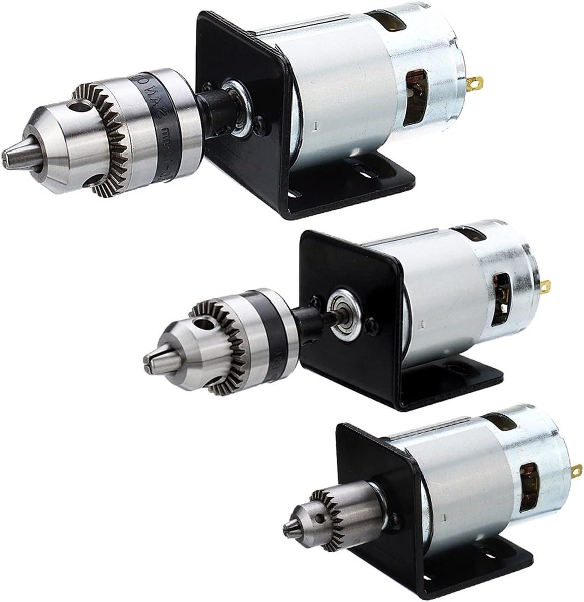 Motor met boor - Mini boormachine - Hobby projecten - Complete set - 12V 10000RPM - Aluminium
