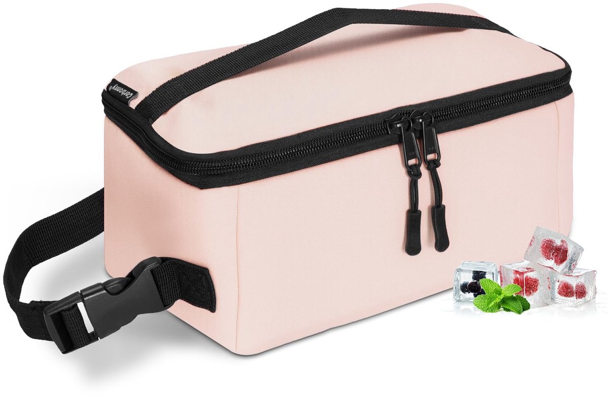 SnelShoppen - Cerbonny Kleine Koeltas Vriesbare Lunchtas - Geïsoleerde Mini Koeltas voor Werk en Schoolreis - Ideaal voor Kinderen 3+ - Roze